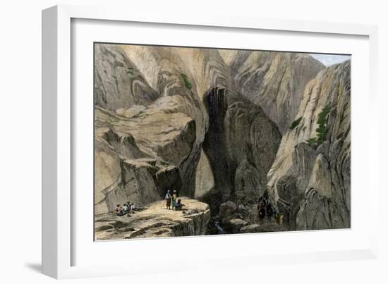 Caravan Entering Khojak Pass in the Sulaiman Range, Pakistan, on the Road from Kandahar, 1800s-null-Framed Giclee Print