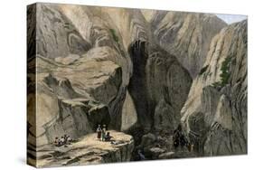 Caravan Entering Khojak Pass in the Sulaiman Range, Pakistan, on the Road from Kandahar, 1800s-null-Stretched Canvas