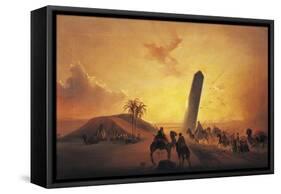 Caravan in Desert-Ippolito Caffi-Framed Stretched Canvas