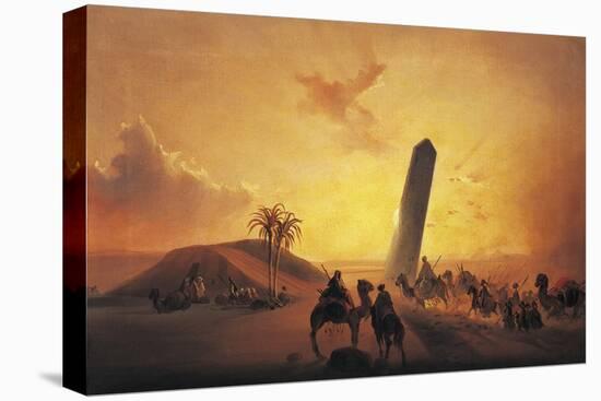 Caravan in Desert-Ippolito Caffi-Stretched Canvas