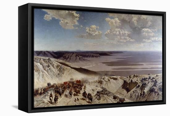 Caravan in Desert-Alberto Pasini-Framed Stretched Canvas