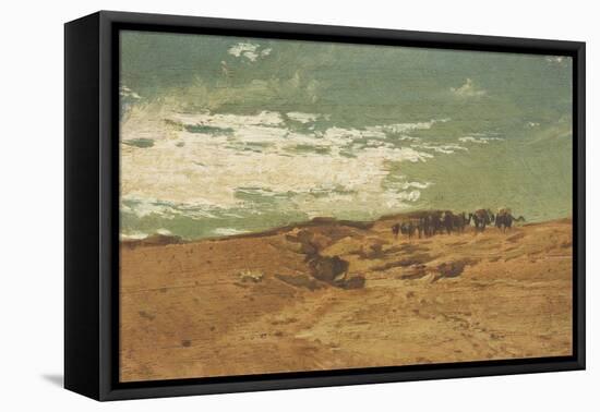 Caravan in the Desert-Cesare Biseo-Framed Stretched Canvas