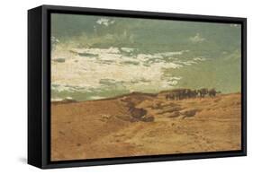 Caravan in the Desert-Cesare Biseo-Framed Stretched Canvas