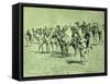 Caravan in the Sahara brush, pen and ink-Frederic Remington-Framed Stretched Canvas