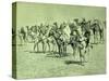 Caravan in the Sahara brush, pen and ink-Frederic Remington-Stretched Canvas