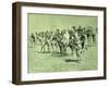 Caravan in the Sahara brush, pen and ink-Frederic Remington-Framed Giclee Print