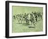 Caravan in the Sahara brush, pen and ink-Frederic Remington-Framed Giclee Print