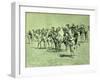 Caravan in the Sahara brush, pen and ink-Frederic Remington-Framed Giclee Print