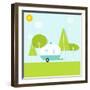 Caravan in the Woods-dzm1try-Framed Art Print