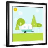 Caravan in the Woods-dzm1try-Framed Art Print