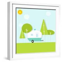 Caravan in the Woods-dzm1try-Framed Art Print