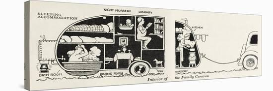 Caravan Interior-William Heath Robinson-Stretched Canvas