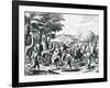 Caravan of Arab Merchants Travelling from Aleppo to Basra, Engraving from Grands and Petits Voyages-Theodor de Bry-Framed Giclee Print