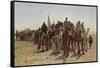 Caravan of Pilgrims Cross the Desert to Mecca-Leon Belly-Framed Stretched Canvas