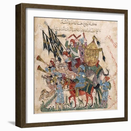 Caravan of Pilgrims in Ramleh (From a Manuscript of Maqâmât of Al-Harîr), 1237-Yahya ibn Mahmud Al-Wasiti-Framed Giclee Print