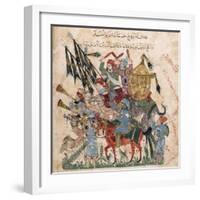 Caravan of Pilgrims in Ramleh (From a Manuscript of Maqâmât of Al-Harîr), 1237-Yahya ibn Mahmud Al-Wasiti-Framed Giclee Print