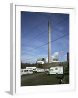 Caravan Site next to Powewr Station-Robert Brook-Framed Premium Photographic Print