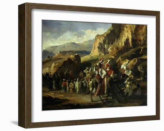 Caravane Dans Les Monts D'Atlas (Caravan in the Atlas Mountains, Morocco)-Jean-Joseph Bellel-Framed Giclee Print