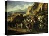 Caravane Dans Les Monts D'Atlas (Caravan in the Atlas Mountains, Morocco)-Jean-Joseph Bellel-Stretched Canvas