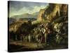 Caravane Dans Les Monts D'Atlas (Caravan in the Atlas Mountains, Morocco)-Jean-Joseph Bellel-Stretched Canvas