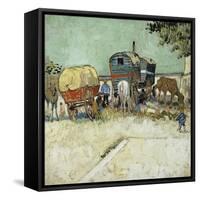 Caravans Encampment of Gypsies-Vincent van Gogh-Framed Stretched Canvas