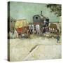 Caravans Encampment of Gypsies-Vincent van Gogh-Stretched Canvas