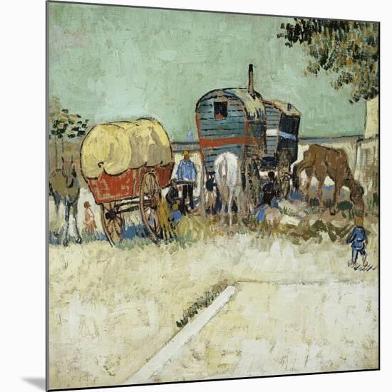 Caravans Encampment of Gypsies-Vincent van Gogh-Mounted Giclee Print