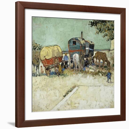 Caravans Encampment of Gypsies-Vincent van Gogh-Framed Giclee Print