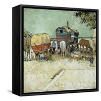 Caravans Encampment of Gypsies-Vincent van Gogh-Framed Stretched Canvas