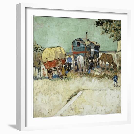 Caravans Encampment of Gypsies-Vincent van Gogh-Framed Giclee Print