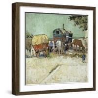 Caravans Encampment of Gypsies-Vincent van Gogh-Framed Giclee Print