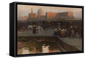 Caravanserai by Gur-E Amir in Samarkand-Franz Roubaud-Framed Stretched Canvas