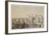 Caravanserai on the road from Isfahan to Shiraz-Eugene Flandin-Framed Giclee Print