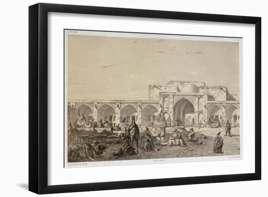 Caravanserai on the road from Isfahan to Shiraz-Eugene Flandin-Framed Giclee Print