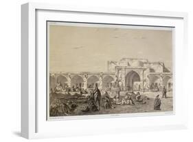 Caravanserai on the road from Isfahan to Shiraz-Eugene Flandin-Framed Giclee Print