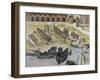 Caravel Being Built in Port of Seville, 1740, Spain, 18th Century-null-Framed Giclee Print