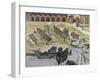 Caravel Being Built in Port of Seville, 1740, Spain, 18th Century-null-Framed Giclee Print