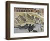 Caravel Being Built in Port of Seville, 1740, Spain, 18th Century-null-Framed Premium Giclee Print