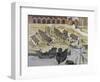 Caravel Being Built in Port of Seville, 1740, Spain, 18th Century-null-Framed Premium Giclee Print