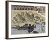 Caravel Being Built in Port of Seville, 1740, Spain, 18th Century-null-Framed Giclee Print