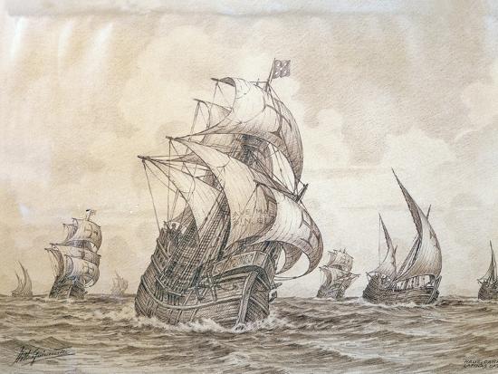 'Caravel Redonda (Bulging Square Sail Which Appears to Be Round ...