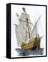 Caravel Santa Maria, the Flagship of Columbus' First Voyage-null-Framed Stretched Canvas