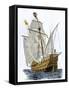 Caravel Santa Maria, the Flagship of Columbus' First Voyage-null-Framed Stretched Canvas