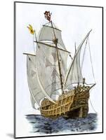 Caravel Santa Maria, the Flagship of Columbus' First Voyage-null-Mounted Giclee Print