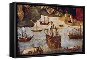 Caravels and Boats-Alejo Fernandez-Framed Stretched Canvas