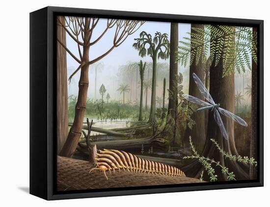 Carboniferous Insects, Artwork-Richard Bizley-Framed Stretched Canvas