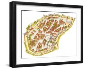 Carcassonne, France, Aerial View-Fernando Aznar Cenamor-Framed Giclee Print