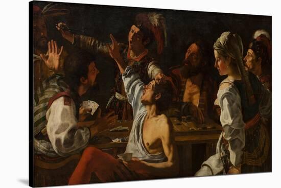 Card and Backgammon Players, Fight over Cards, 1620-1629-Theodor Rombouts-Stretched Canvas