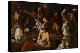 Card and Backgammon Players, Fight over Cards, 1620-1629-Theodor Rombouts-Stretched Canvas