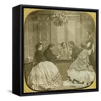 Card Game, 19th Century-null-Framed Stretched Canvas